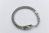 Stg Silver Heavy bracelet with Snake Clasp
