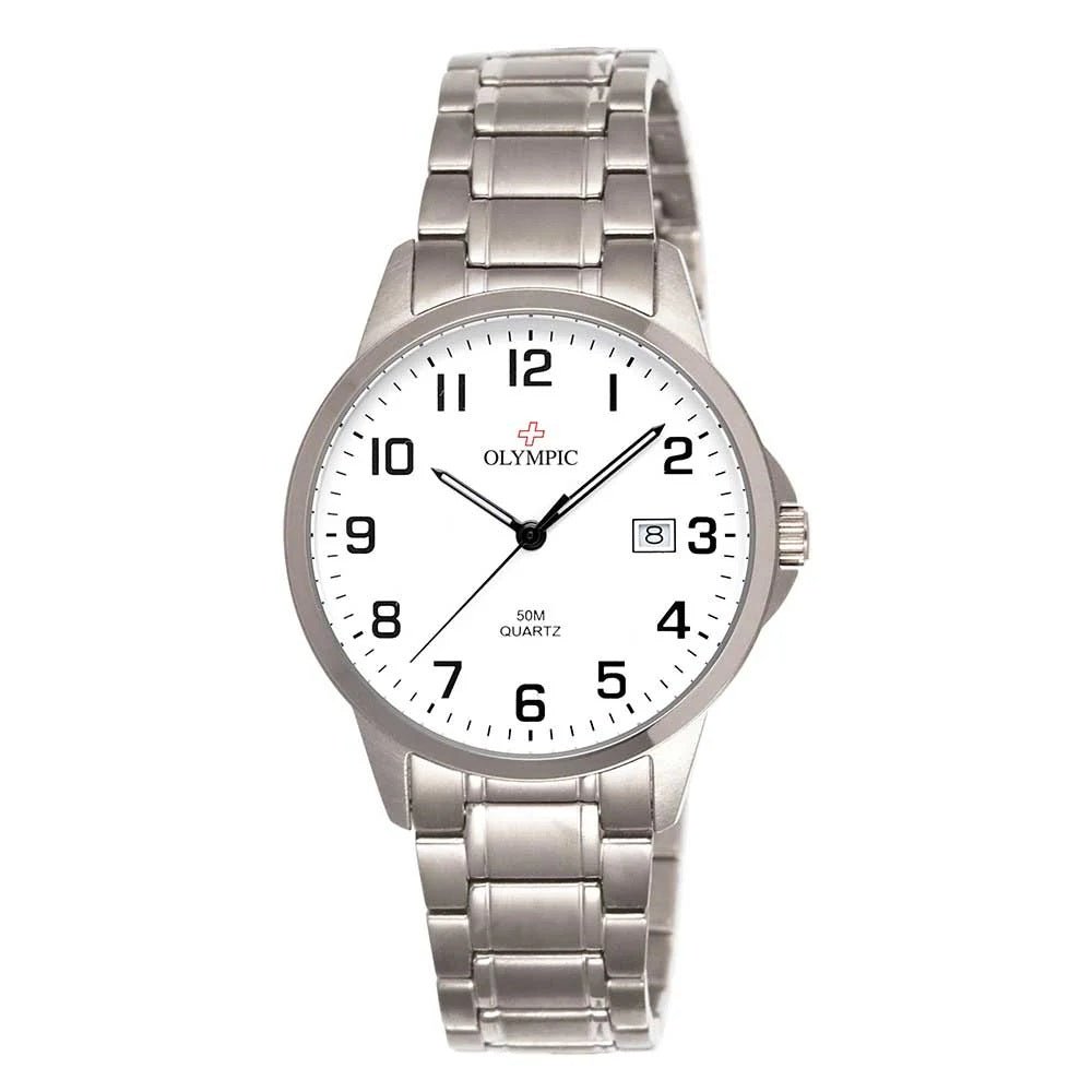 Olympic Titanium Gents White Dial  12 Index Dial 50M 26039