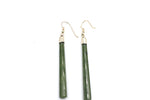 9ct Gold Set New Zealand Greenstone Drop Earrings SJ07