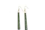 9ct Gold Set New Zealand Greenstone Drop Earrings SJ07