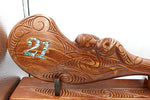 Native New Zealand Wood Paua 21st Wahaika With Base