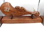 Native New Zealand Wood Paua 21st Wahaika With Base