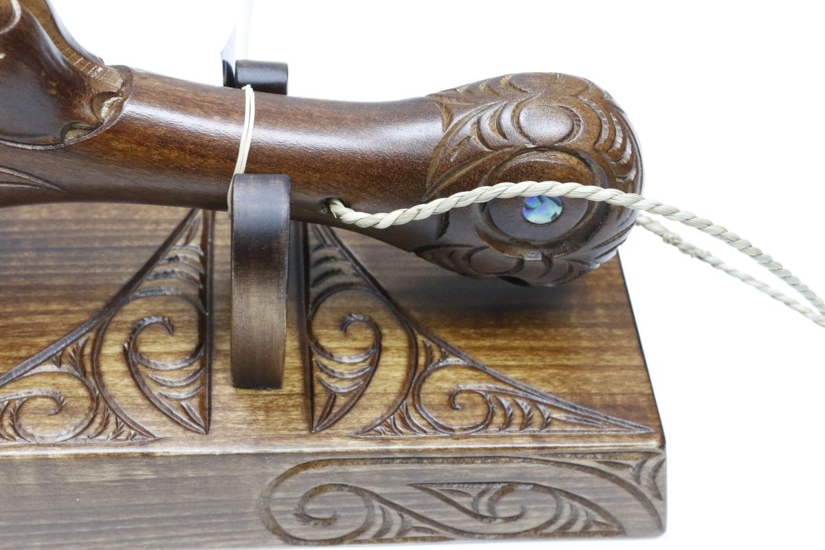 New Zealand Made Wooden Paua 21st Large Wahaika With Base