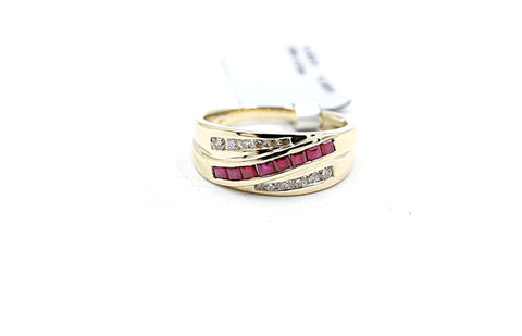 9ct Gold Genuine Ruby & Diamond ring SYR2955R