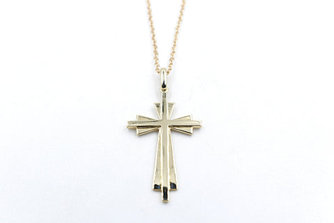 9ct Gold Solid Cross Pendent SYP2102