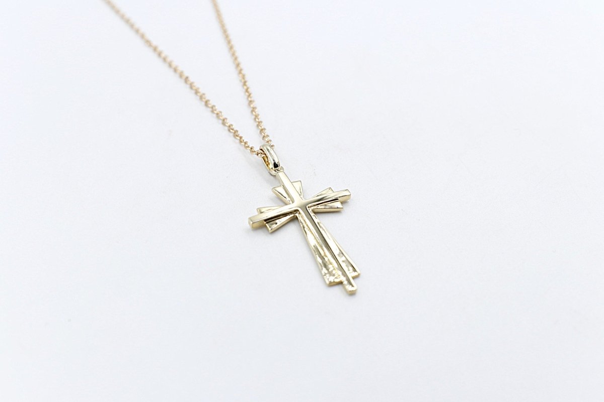 9ct Gold Solid Cross Pendent SYP2102