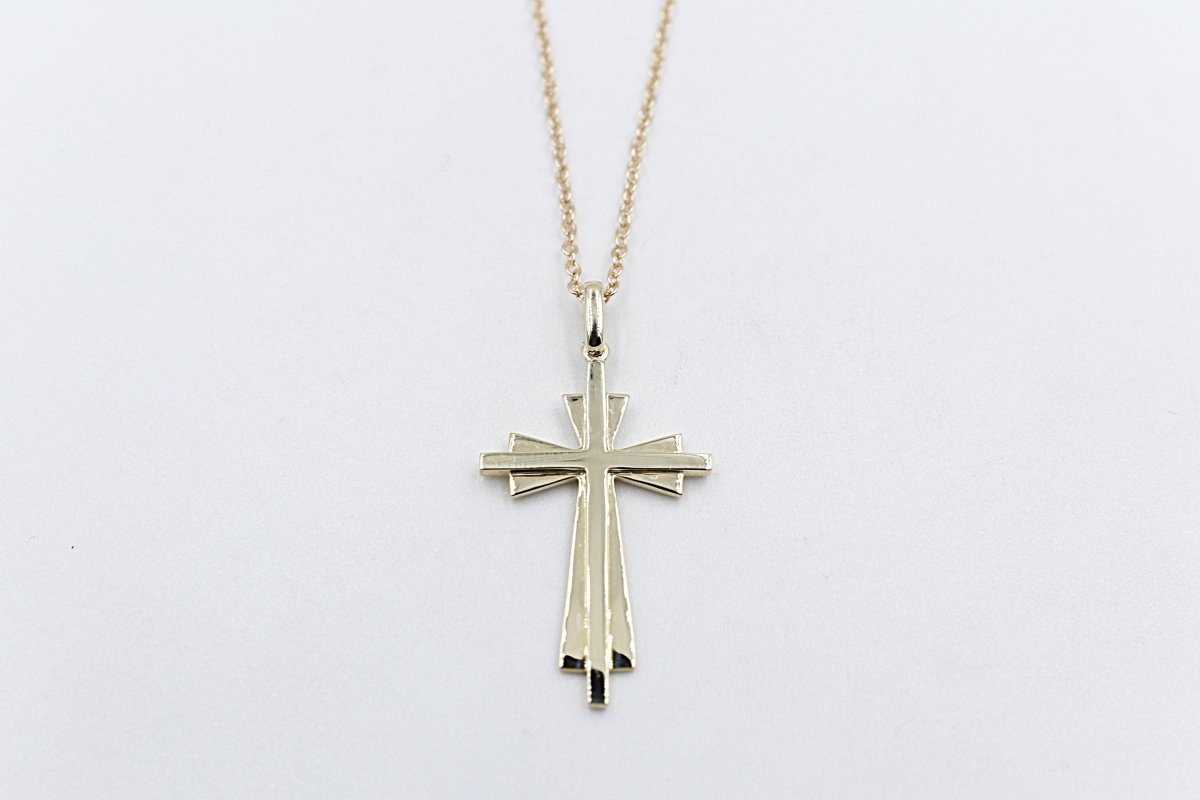 9ct Gold Solid Cross Pendent SYP2102