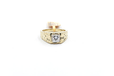 10K Gold Lab Grown 1ct Princess Cut Diamond Ring