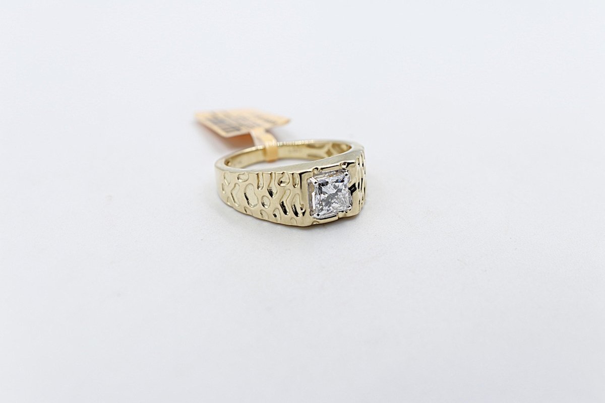 10K Gold Lab Grown 1ct Princess Cut Diamond Ring