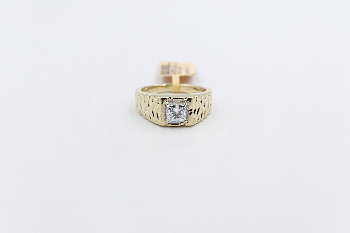 10K Gold Lab Grown 1ct Princess Cut Diamond Ring