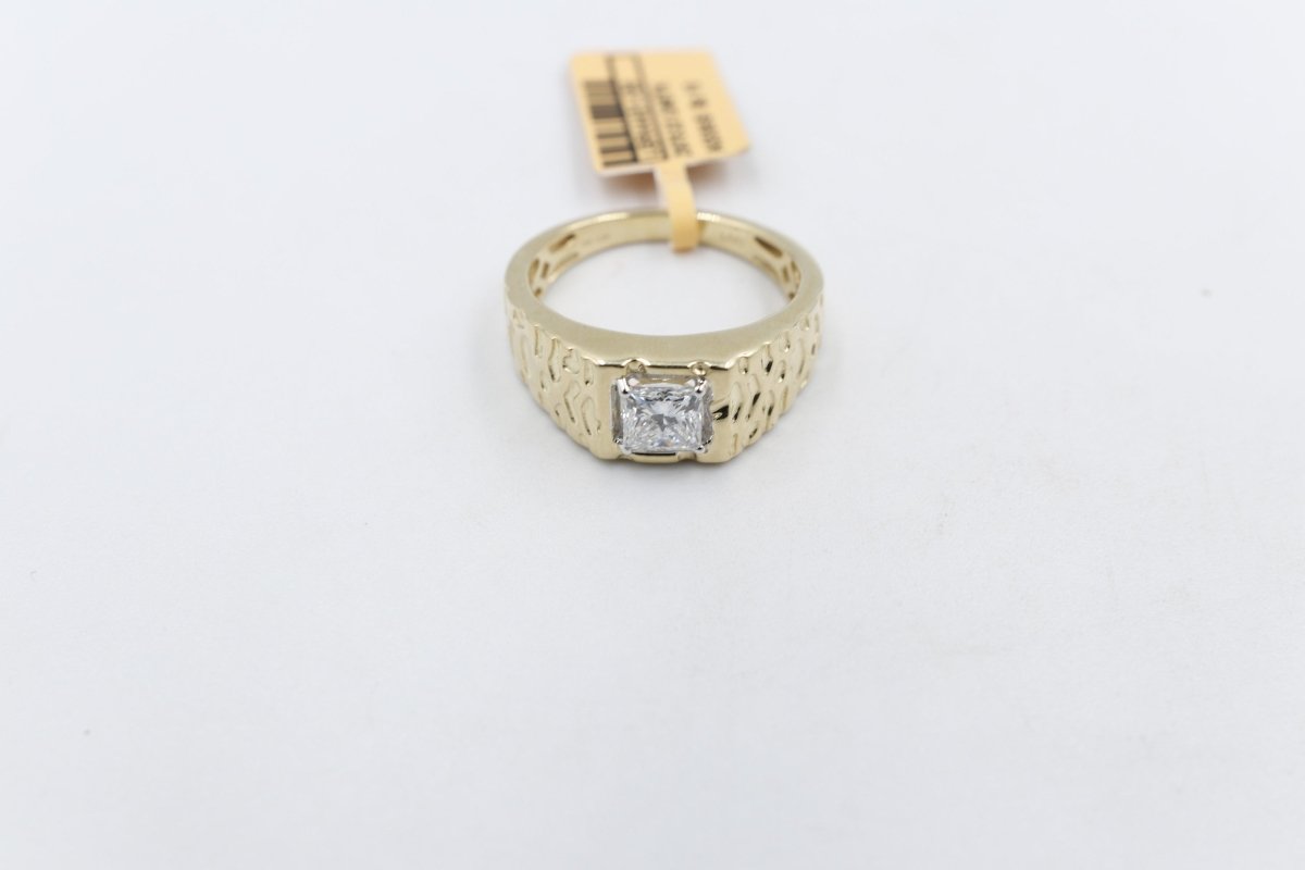 10K Gold Lab Grown 1ct Princess Cut Diamond Ring