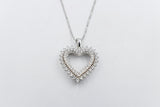 10K White Gold Diamond Heart Pendent SKP25072