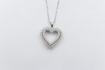 10K White Gold Diamond Heart Pendent SKP25072