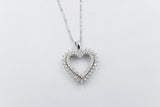 10K White Gold Diamond Heart Pendent SKP25072