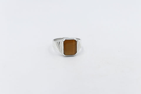 Stg Silver Ring with New Zealand Tigers Eye 155ALXTE