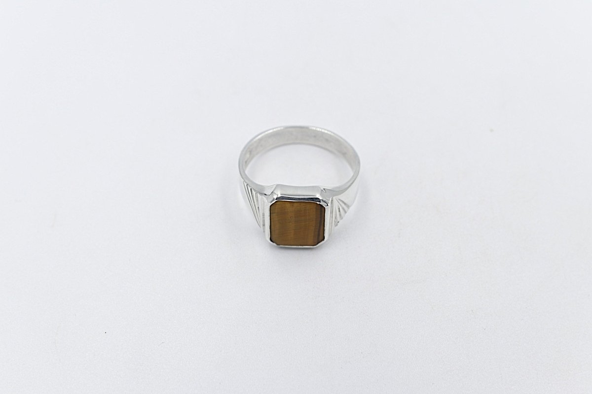 Stg Silver Ring with New Zealand Tigers Eye 155ALXTE