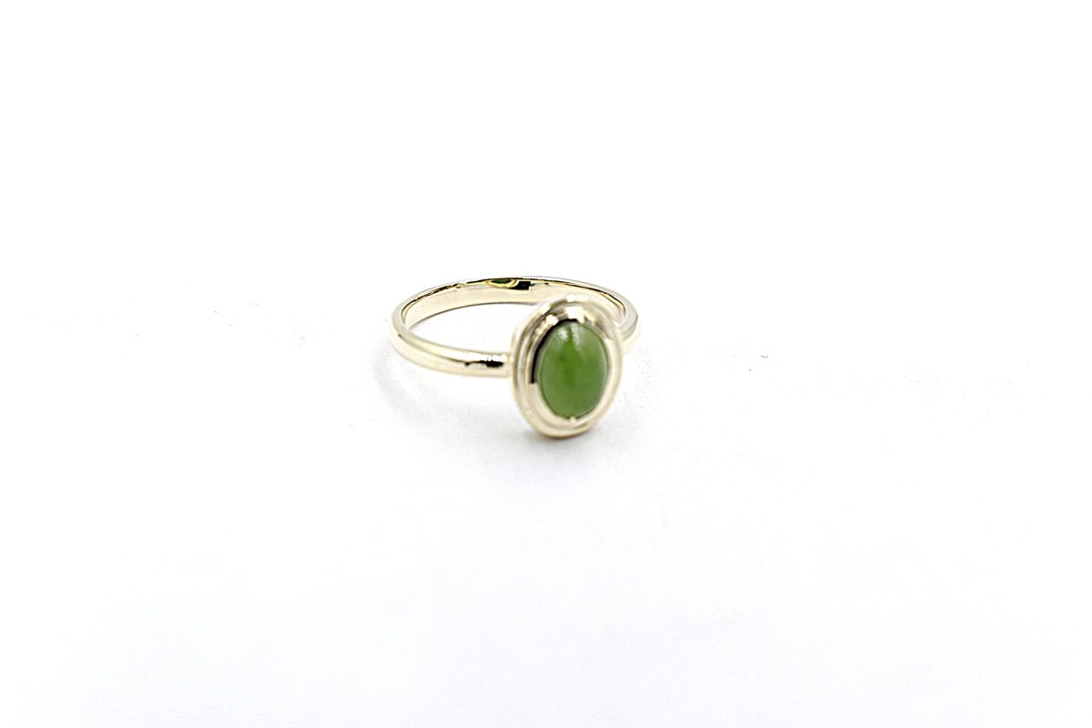 9ct Gold New Zealand Greenstone Ring SYR7888G