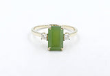 9ct Gold New Zealand Greenstone & Diamond Ring SYR7759G