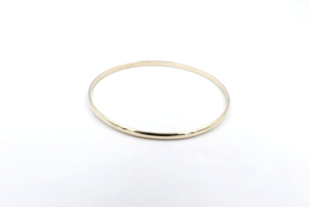 9ct Gold Solid Bangle 3mm ALB25
