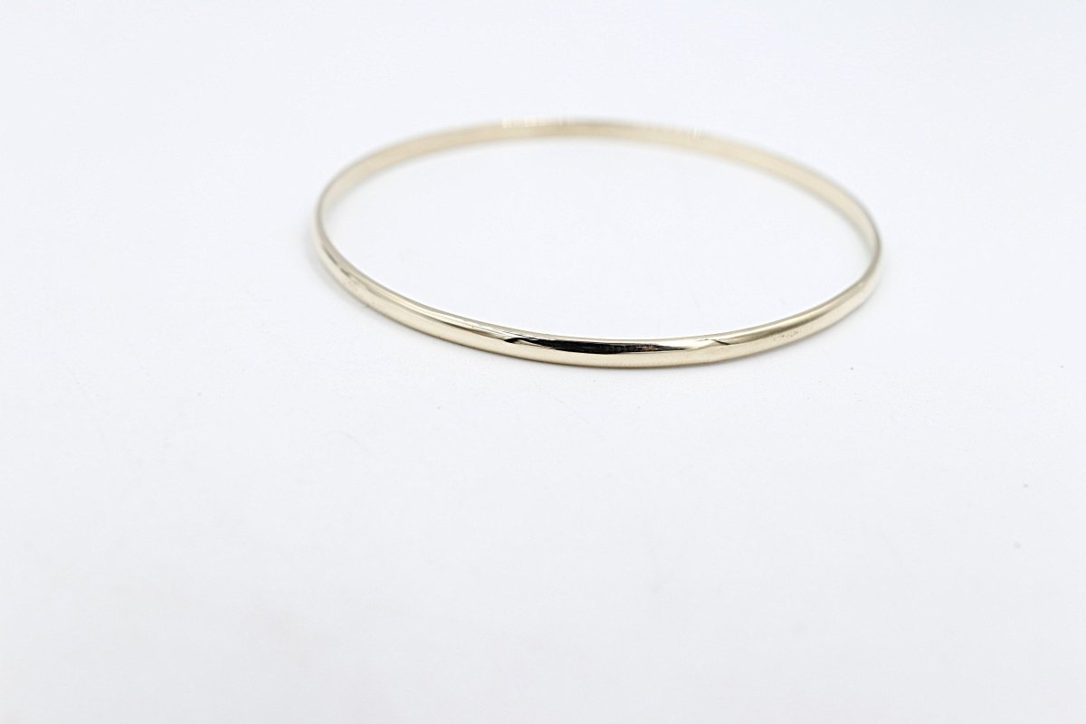 9ct Gold Solid Bangle 3mm ALB25