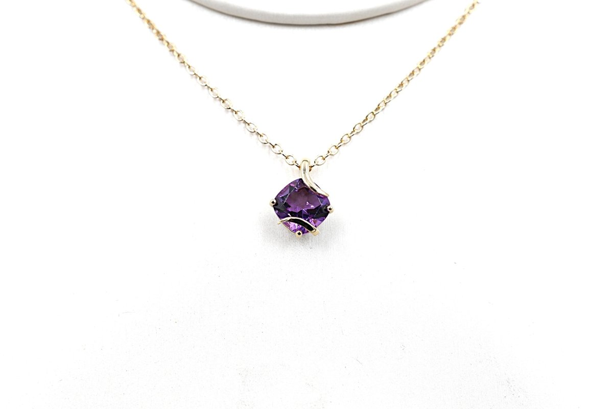9ct Gold set Amethyst Pendent 5P0281