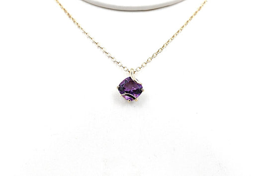 9ct Gold set Amethyst Pendent 5P0281