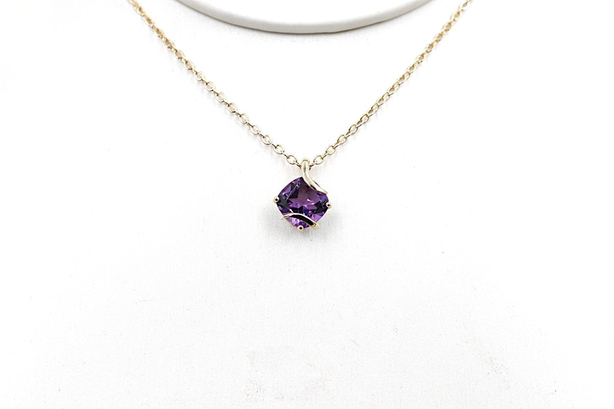 9ct Gold set Amethyst Pendent 5P0281