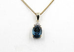 9ct Gold set London Blue Topaz Pendent 5P0120
