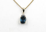 9ct Gold set London Blue Topaz Pendent 5P0120