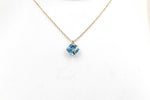 9ct Gold set Blue Topaz Pendent 5P0275