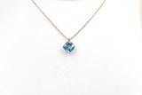 9ct Gold set Blue Topaz Pendent 5P0275