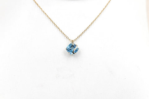 9ct Gold set Blue Topaz Pendent 5P0275
