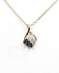 9ct Gold set Sapphire & Diamond Pendent 5P0203