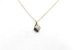 9ct Gold set Sapphire & Diamond Pendent 5P0203