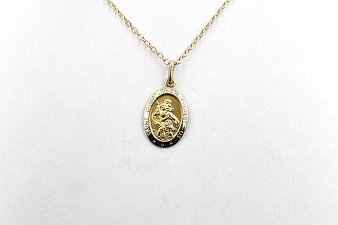 9ct Solid Saint Christopher Pendent 16mm