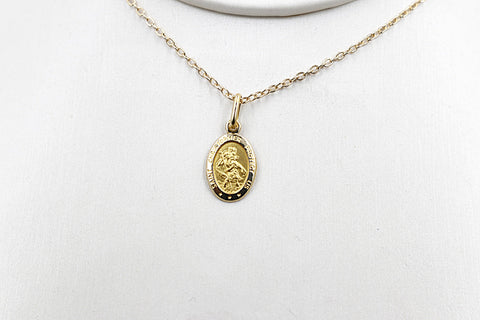 9ct Solid Saint Christopher Pendent 12mm 5p0017-12