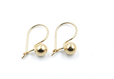 9ct Gold Euroball Earrings 6mm ball 5ER0209