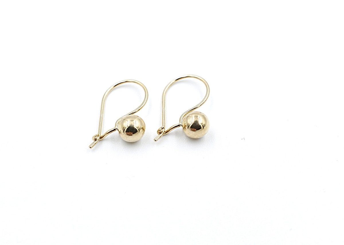 9ct Gold Euroball Earrings 6mm ball 5ER0209