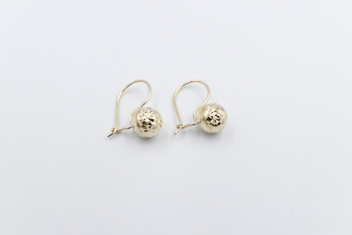 9ct Gold Euroball Earrings 8mm ball 5ER0211