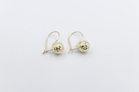 9ct Gold Euroball Earrings 8mm ball 5ER0211