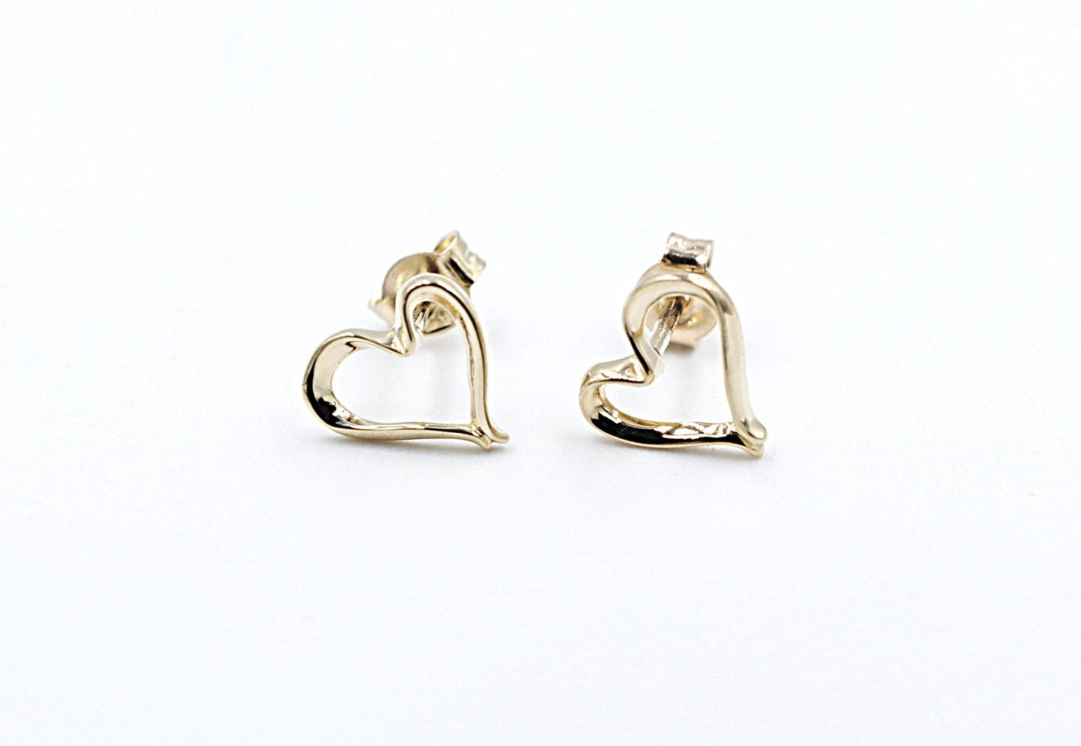 9ct Gold Hearts stud Earrings 5ER0664