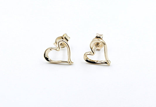 9ct Gold Hearts stud Earrings 5ER0664