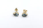 9ct Gold Genuine London Blue Topaz  Earrings 5ER0446