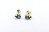 9ct Gold Genuine London Blue Topaz  Earrings 5ER0446