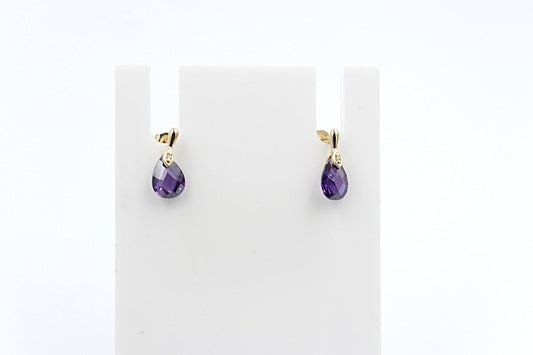 9ct Gold Genuine Amethyst Earrings 5ER0658