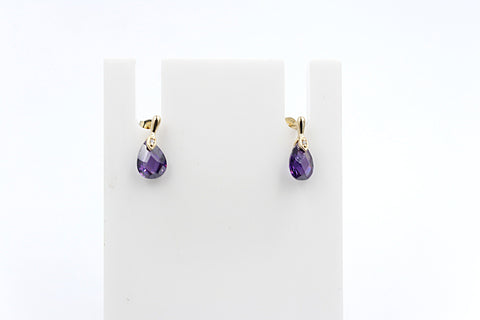 9ct Gold Genuine Amethyst Earrings 5ER0658