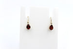 9ct Gold Genuine Garnet Drop Earrings 5ER0619