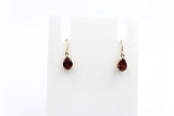 9ct Gold Genuine Garnet Drop Earrings 5ER0619