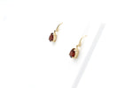9ct Gold Genuine Garnet Drop Earrings 5ER0619