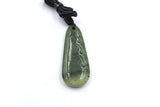 New Zealand Greenstone Polished Carved Drop NTR600